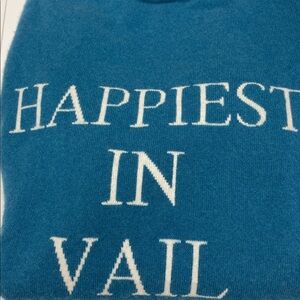 Perch+Apres Cashmere Sweater-Happiest In Vail August Blue Size M Great Condition